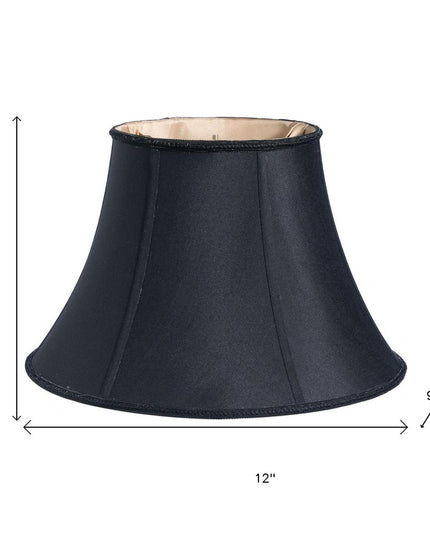 Black Shantung Silk Oval Lamp Shade