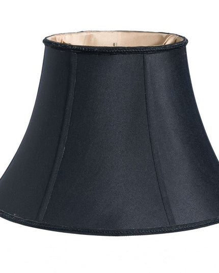 Black Shantung Silk Oval Lamp Shade