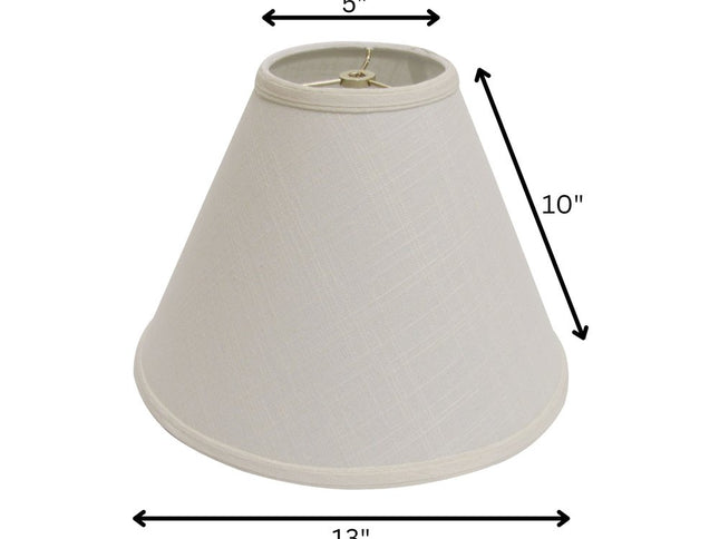 Off White Linen Print Cone Lamp Shade