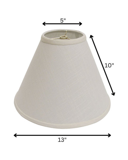 Off White Linen Print Cone Lamp Shade