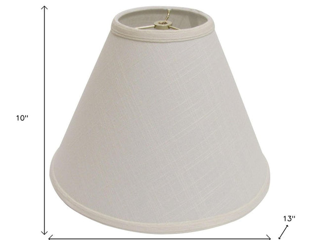 Off White Linen Print Cone Lamp Shade