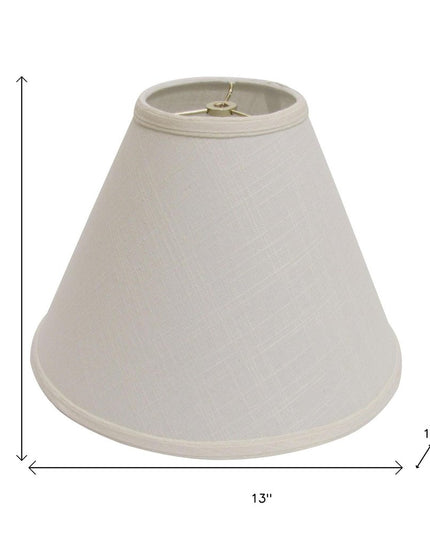 Off White Linen Print Cone Lamp Shade