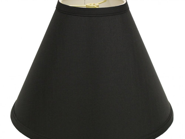 Black Shantung Silk Cone Lamp Shade