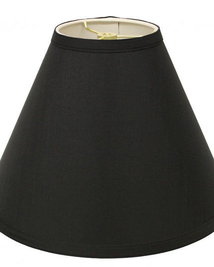 Black Shantung Silk Cone Lamp Shade