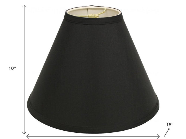 Black Shantung Silk Cone Lamp Shade