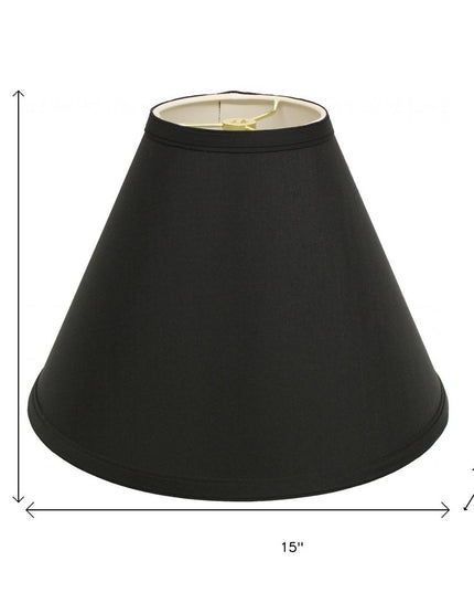 Black Shantung Silk Cone Lamp Shade