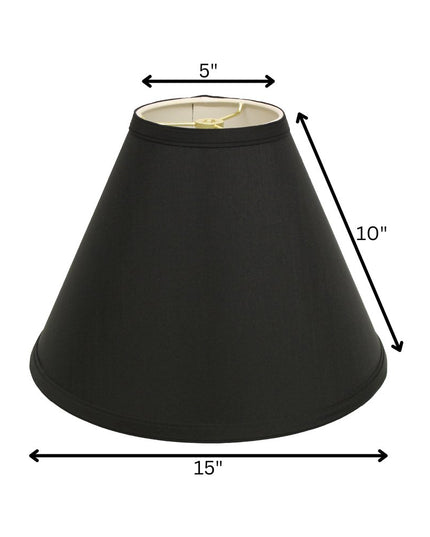 Black Shantung Silk Cone Lamp Shade