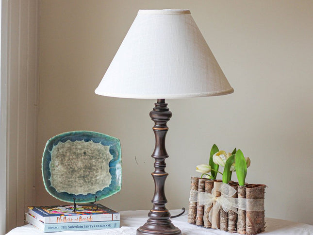 Off White Linen Cone Lamp Shade