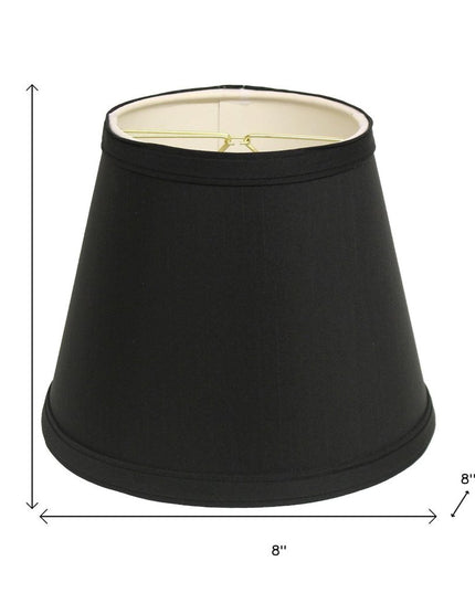 Black Shantung Silk Empire Lamp Shade