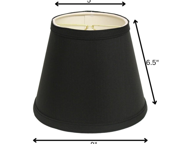 Black Shantung Silk Empire Lamp Shade