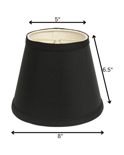 Black Shantung Silk Empire Lamp Shade
