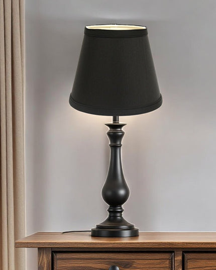 Black Shantung Silk Empire Lamp Shade
