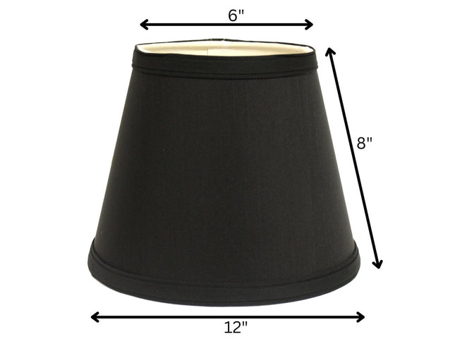 Black Shantung Silk Empire Lamp Shade