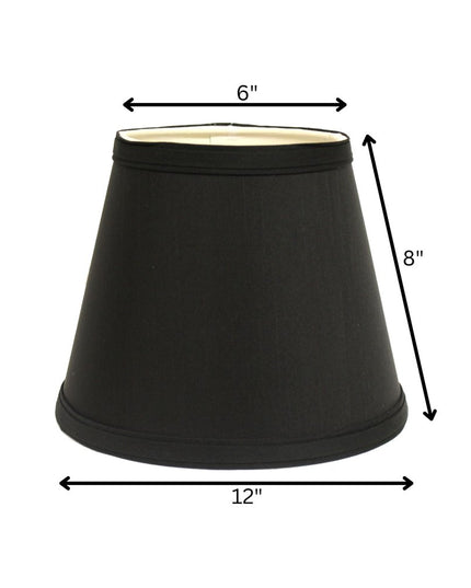 Black Shantung Silk Empire Lamp Shade