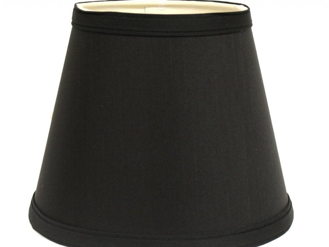 Black Shantung Silk Empire Lamp Shade
