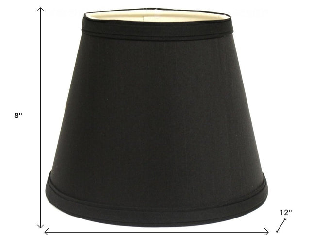Black Shantung Silk Empire Lamp Shade