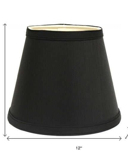Black Shantung Silk Empire Lamp Shade