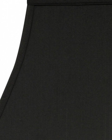 Black Shantung Silk Print Square Lamp Shade