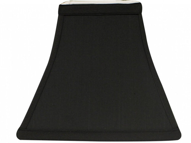 Black Shantung Silk Print Square Lamp Shade