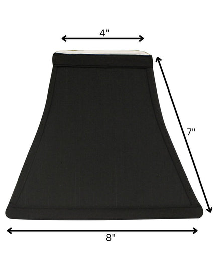 Black Shantung Silk Print Square Lamp Shade