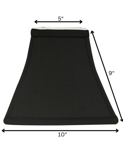 Black Shantung Silk Square Lamp Shade