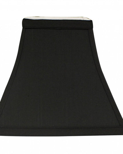 Black Shantung Silk Square Lamp Shade