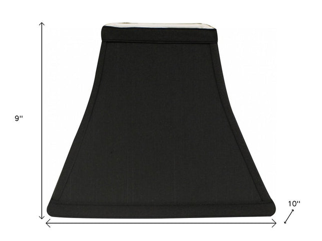 Black Shantung Silk Square Lamp Shade