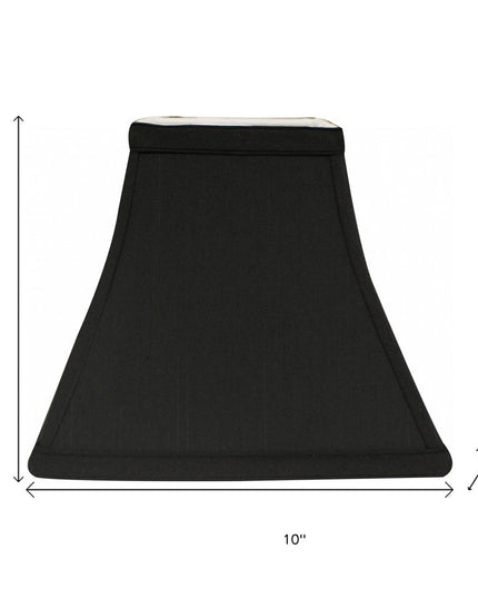 Black Shantung Silk Square Lamp Shade