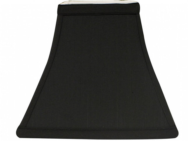 Black Shantung Silk Square Lamp Shade