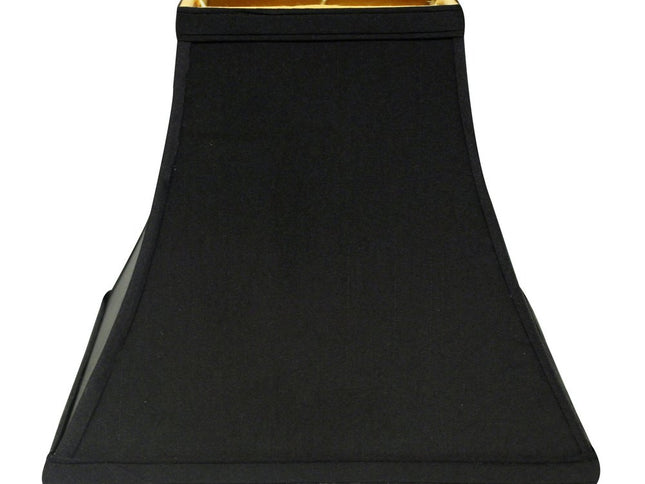 Black Shantung Silk Square Lamp Shade