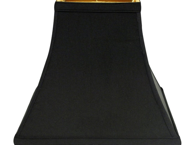Black Shantung Silk Square Lamp Shade