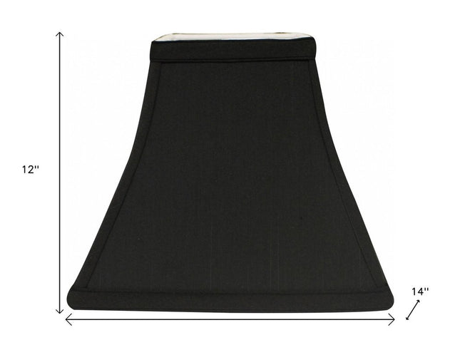 Black And White Shantung Silk Square Lamp Shade