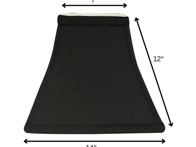 Black And White Shantung Silk Square Lamp Shade