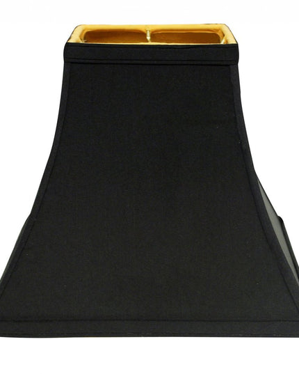 Black Shantung Silk Square Lamp Shade