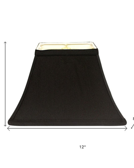 Black Shantung Silk Bell Lamp Shade