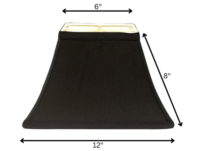 Black Shantung Silk Bell Lamp Shade