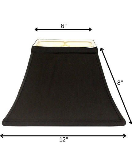 Black Shantung Silk Bell Lamp Shade