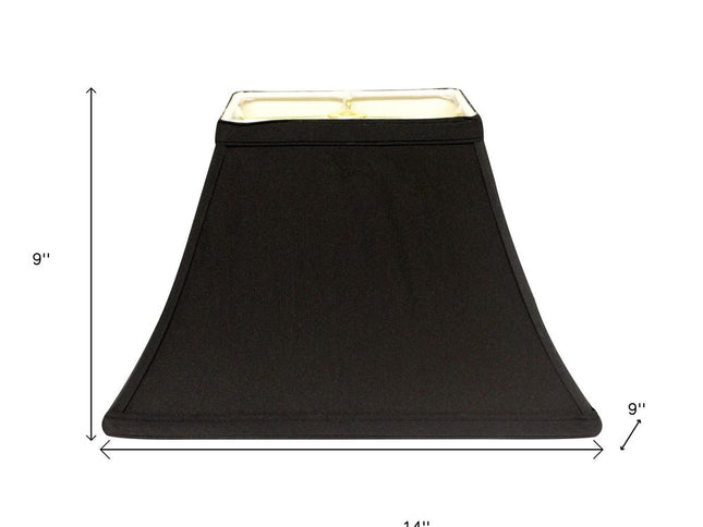 Black Shantung Silk Bell Lamp Shade
