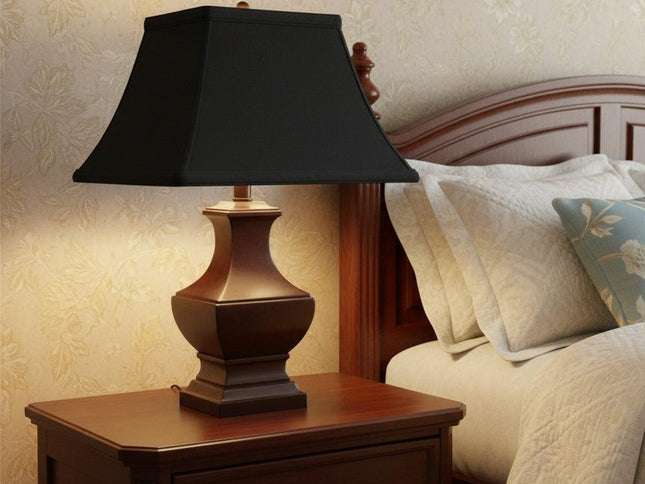 Black Shantung Silk Bell Lamp Shade