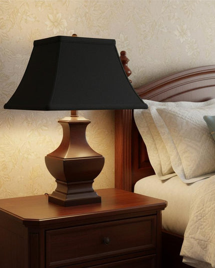 Black Shantung Silk Bell Lamp Shade