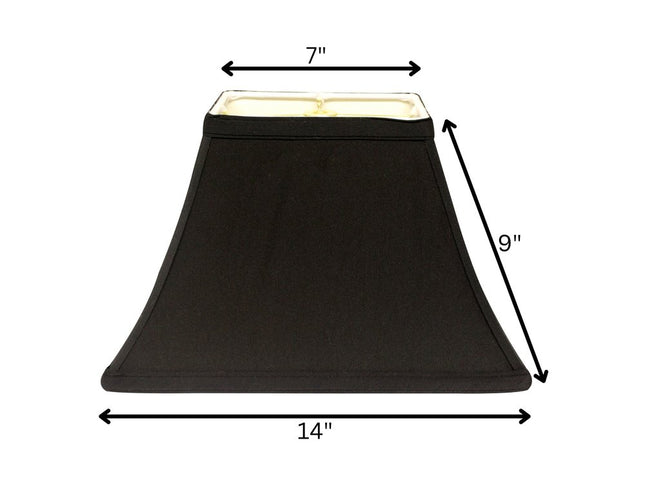 Black Shantung Silk Bell Lamp Shade