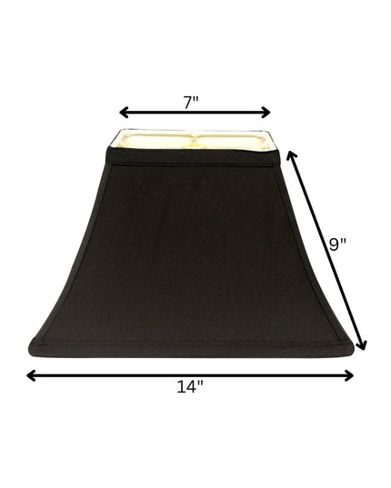 Black Shantung Silk Bell Lamp Shade