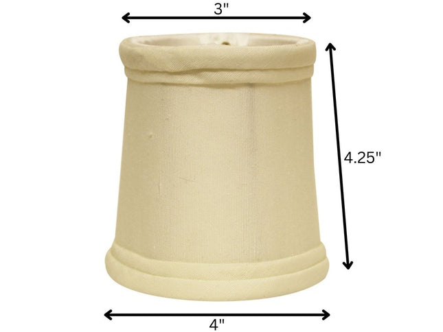 Ivory Tissue Shantung Drum Lamp Shade