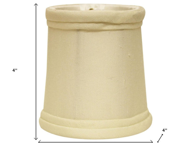 Ivory Tissue Shantung Drum Lamp Shade