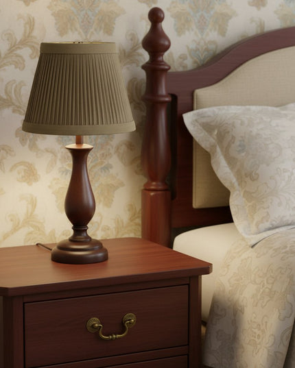 Ash Gray Taffeta Pleated Empire Lamp Shade