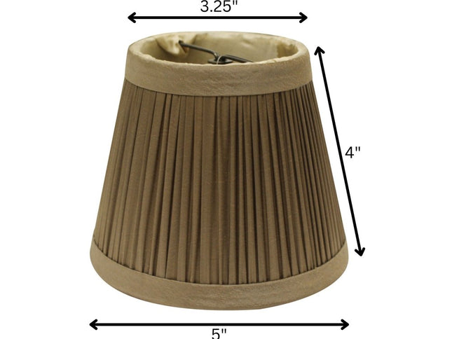 Ash Gray Taffeta Pleated Empire Lamp Shade