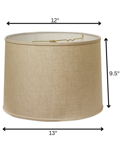 Dark Brown Linen Drum Lamp Shade