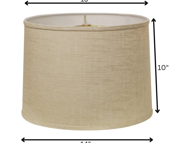Light Yellow Linen Drum Lamp Shade