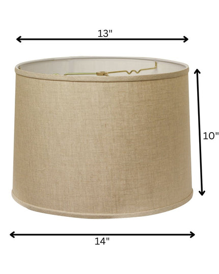 Dark Brown Linen Drum Lamp Shade
