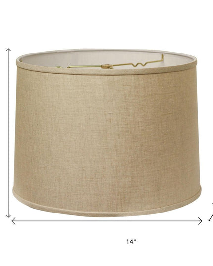 Dark Brown Linen Drum Lamp Shade